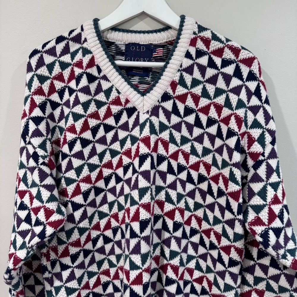 Vintage Old Glory V-Neck Sweater